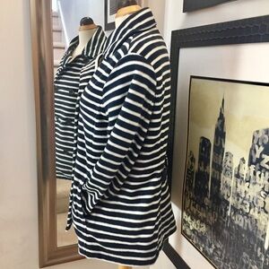 Lands End double breasted stripped peacoat